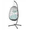 38.6Egg Chair with Stand Indoor Outdoor Swing Chair Patio Wicker Hanging - 3 of 4
