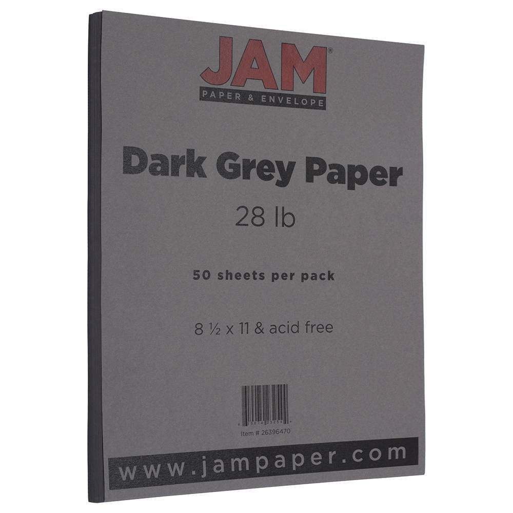 Photos - Creativity Set / Science Kit JAM Paper Basis 28lb Paper 8.5" X 11" 50pk - Dark Gray Dark Gray Wash