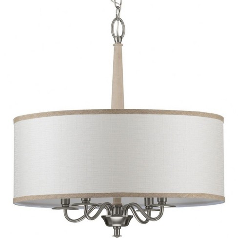 Progress Lighting Durrell 4-Light Chandelier, Brushed Nickel, Sailcloth Linen Shade - image 1 of 3