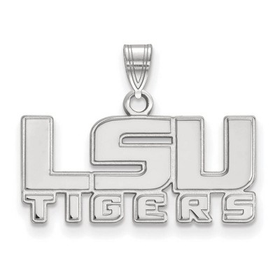 Black Bow Jewelry 14k White Gold Louisiana State Fighting Tigers NCAA Small Pendant