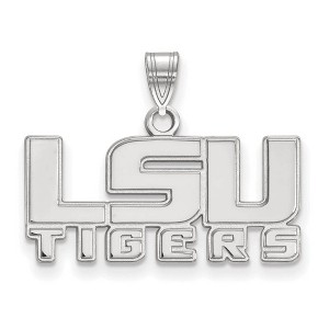 Black Bow Jewelry 14k White Gold Louisiana State Fighting Tigers NCAA Small Pendant - 1 of 3