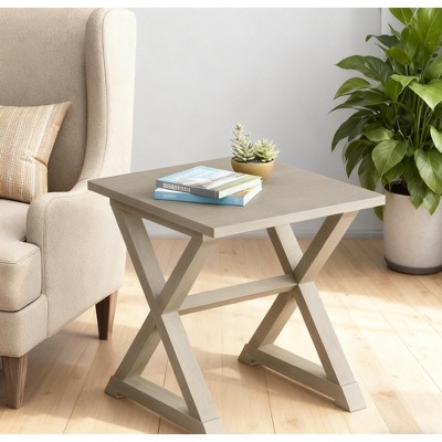 Airsurfer Standard Weathered Gray Side Table Modern Rustic Side Table Accent Furniture for Living Room Decor