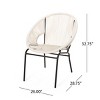 Modern Patio Polyethylene Rattan Trumpet Chair Set of 2,Outdoor Patio Club Chair with Iron Frame,Curved Back Armless Accent Chair-Coolbibila - 4 of 4