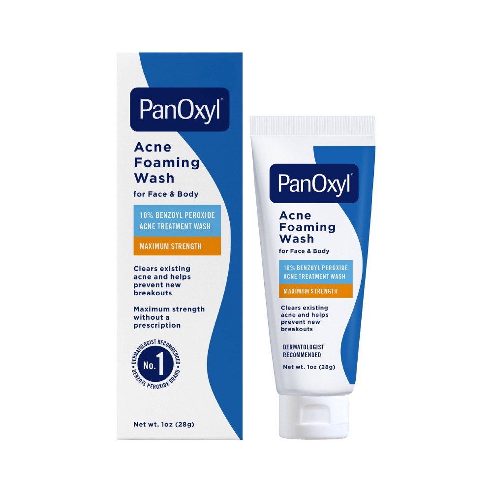 Photos - Cream / Lotion PanOxyl 10 Benzoyl Peroxide Acne Foaming Wash - 1oz: Paraben-Free, For Face & Body, Acne-Prone Skin