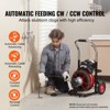 VEVOR Drain Cleaner Machine 100FT x 3/8 Inch, Auto Feed Sewer Snake Auger on Wheels, 370W Portable Drain Cleaning Machine with 8 Cutters, Black - 3 of 4