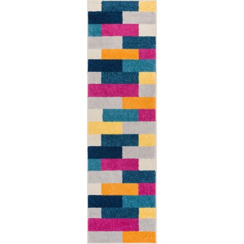 Well Woven High Line Bright Squares Fuchsia Modern Geometric Tile Boxes ...