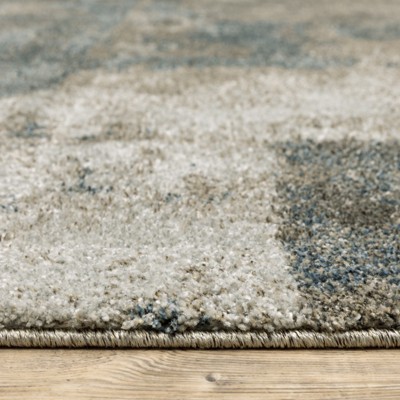 Alton Blue and Brown Synthetic Rectangular Area Rug 5'3" x 7'6"