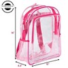 RALME Pink Clear Backpack for School, 16 inch Stadium Approved Transparent Bag - 3 of 4