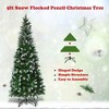 Resenkos 5-Foot Artificial Pencil Christmas Tree with Pine Cones and Snow - /White - 4 of 4