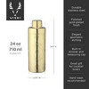 Viski Art Deco Gold Cocktail Shaker, 24 oz Etched Stainless Steel Shaker With Strainer & Gold Finish - 3 of 4