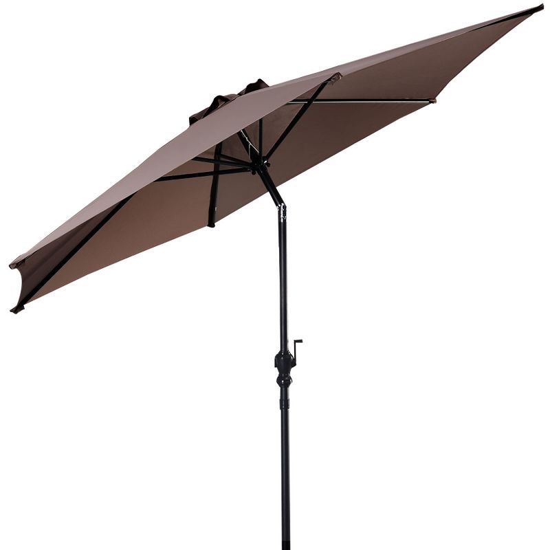 Costway 10FT Patio Umbrella 6 Ribs Market Steel Tilt W/ Crank Outdoor Garden Tan, 2 of 14