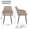 Beige dining chair 2-piece set, modern padded kitchen chairs with backrest and wide seat, - 4 of 4