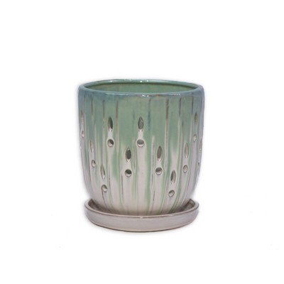 Vynxaria Modern Ceramic Flowerpot - Elegant Planter for Indoor & Outdoor Use