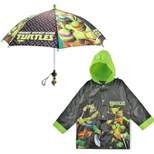 Teenage Mutant Ninja Turtles Boy's Umbrella and Raincoat Set, Toddlers Age 2-3