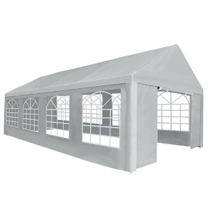 vidaXL Party Tent Grey Polyethylene, Steel 13.1 x 26.2 ft - 1 of 4