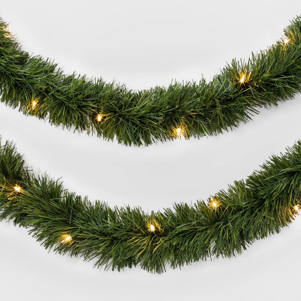 18ft Pre-lit Artificial Christmas Garland Clear Lights - Wondershop