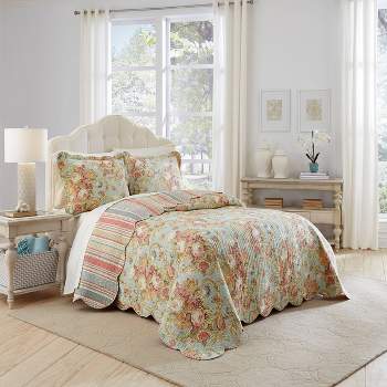 Floral Stripe Spring Bling Bedspread Set 3pc - Waverly®