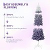 Pencil Christmas Tree, Modern Gradient Snow Flocked Holiday Decoration Xmas Tree with 320 Branch Tips and Metal Stand, for Home Office Christmas - 4 of 4