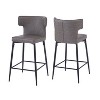 DOMETOUR 28 inch Counter Height Bar Stools Set of 2 Modern Bar Upholstered Chair with PU Leather Metal Footrest for Kitchen Island - 2 of 4