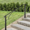 VEVOR Handrails for Outdoor Steps, Fit 4 or 5 Steps Outdoor Stair Railing, Arch#4 Wrought Iron Handrail, Flexible Porch Railing, Black - 2 of 4