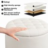 Ridstar Modern Accent Round Storage Ottoman For Living Room, Bedroom & Vanity-White - 4 of 4