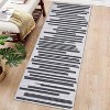 2'x6' Washable Modern Berber Stripe Rug, Low Pile, Non-Slip, Soft & Foldable, Ideal for Living Room, Bedroom, Dining, Office, Beige Blue - 3 of 4