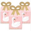 Big Dot of Happiness Swan Soiree - Square Favor Gift Boxes - White Swan Baby Shower or Birthday Party Bow Boxes - Set of 12 - 2 of 4