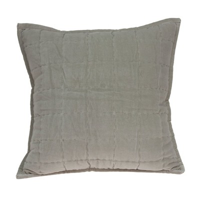 Parkland Collection,Kavi Gray Solid Quilted Throw Pillow