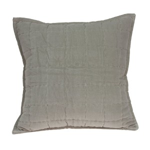 Parkland Collection,Kavi Gray Solid Quilted Throw Pillow - 1 of 4