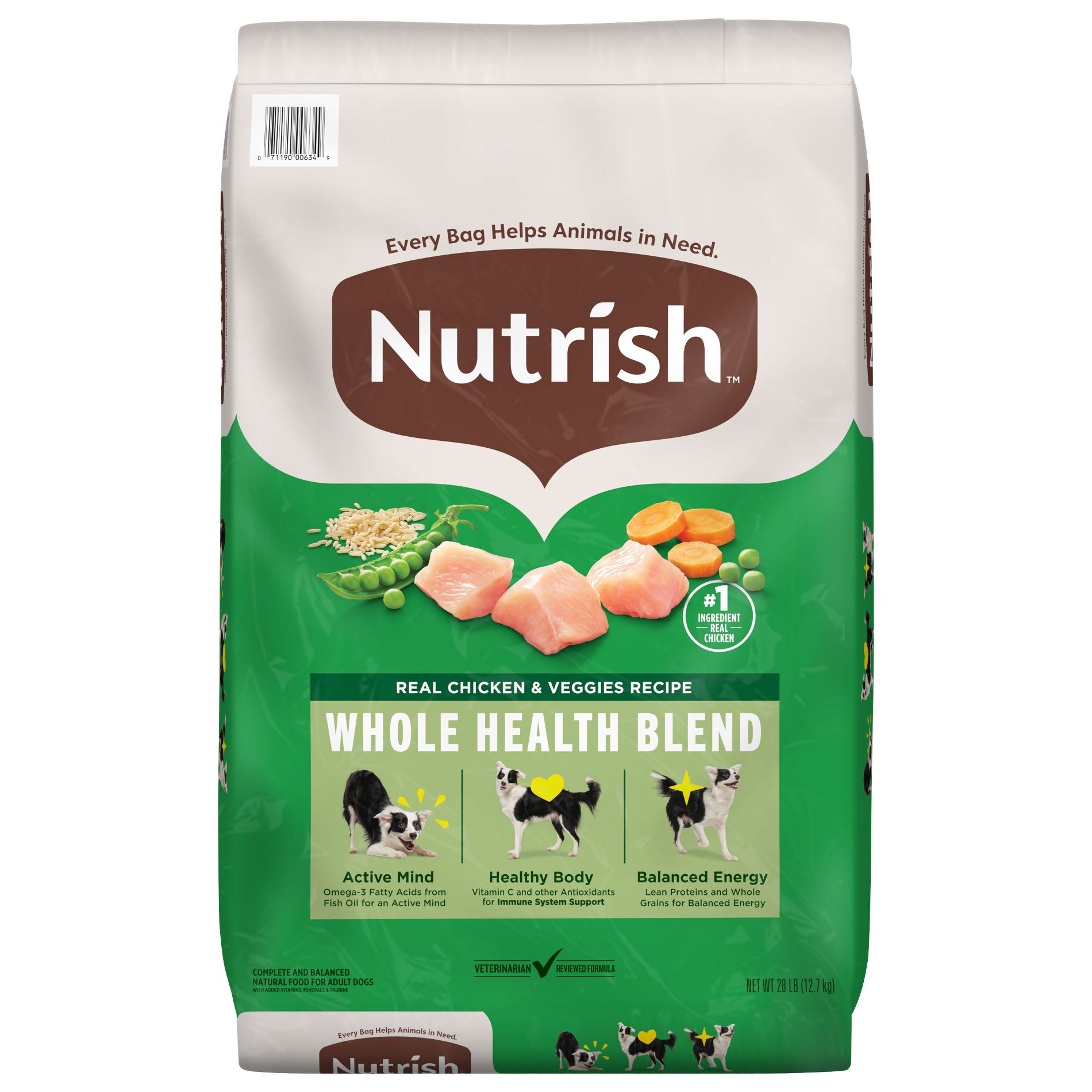 Nutrish Whole Health Blend Real Chicken and Vegetable Recipe Dry Dog Food - 28lbs