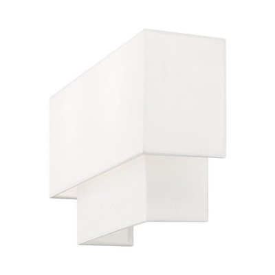 Swaney Brushed Nickel 2-Light Dimmable Fabric Shade Sconce