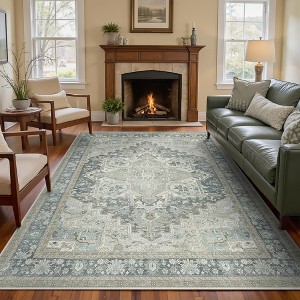Abynow Medallion Distressed Persian Indoor Area Rug - 1 of 4
