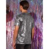 Lars Amadeus Men's Round Neck Short Sleeves Club Sparkle T-Shirt Tops - 3 of 4