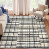 Washable Plaid Area Rug, Non-Slip Low Pile, Stain Resistant,Rustic Soft Carpet for living room, bedroom, office, or dining room - 2 of 4