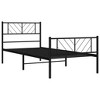 vidaXL Twin Metal Bed Frame with Headboard & Footboard, Sturdy Steel, Black, No Mattress - 4 of 4