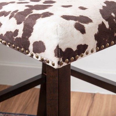Corey Udder Madness Cow Print Bar Stool with Antique Bronze Trim