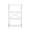 Bookshelf with 4 Tiers and Chrome Frame Open Shelf Storage for Small Spaces and Home Office-3irtyhousy - 2 of 4