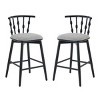 Set of 2 Wooden Bar Stools with Upholstered Padded Seat & Slat Back,29" for Kitchen Island or Home Bar-Baofuwish - 2 of 4
