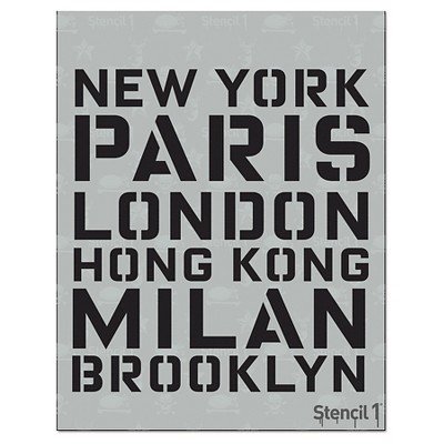Stencil1 Cities - Letter Stencil 8.5" x 11"