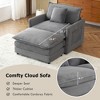 Whisen 41" Modern Design Single Deep Seat Sofa Corduroy Upholstered Armchair 1 Seater Reading Chair With Ottoman - 4 of 4