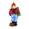 Huras Family 7.0 Inch Lumberjack Santa Hand-Painted Keepsake Woodland Tree Ornaments - 3 of 4