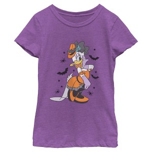 Girls Mickey & Friends Halloween Daisy Elegant Dress Bats and Spiders T Shirt - 1 of 4