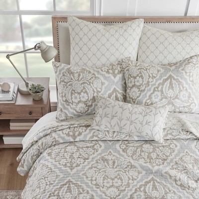 Becker Taupe Quilted Cotton Euro Sham Set of 2