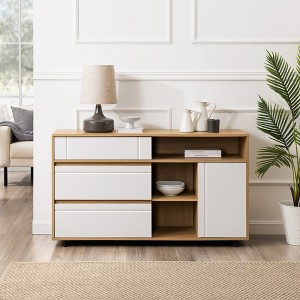 Bella Depot Contemporary 4-Door Sideboard with Open Storage - 1 of 4