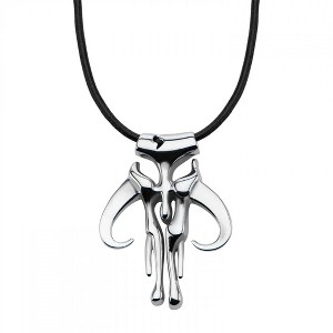 Adult Star Wars Mandalorian Symbol Pendant with Leather Cord Necklace - 1 of 2