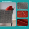 Sonkuki 5-Piece Patio Conversation Sofa Set Gray Rattan with Widen Armrest, - 4 of 4