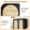 VINGLI Armoires Closet with Doors, Rattan Armoire Wardrobe Closet with Drawers & Hanging Rod, Armoire with Shelves, Wooden Wardrobe - 3 of 4