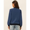 Allegra K Women's Bomber Jacket Casual Lightweight Zip-Up with Pockets - 4 of 4