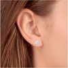 Pompeii3 1/2 Ct Halo Diamond Studs With Screw Backs White Gold Lab Created - 3 of 4