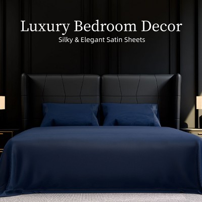 Skyzone Queen 4-Piece Navy Blue Bedding Set - Ultra-Soft Brushed Microfiber, Deep Pocket, Fade & Navy Blue 90" x 102" — фото 3